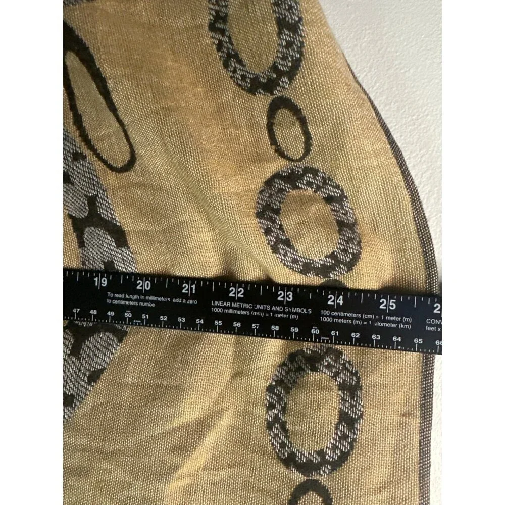 Women’s Tan Pashmina Silk Blend Wrap Scarf Luxury Vintage Old Money Preppy Y2K